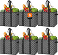 Reusable Grocery Tote Bags 6 Pack - Large Foldable Water Resistant