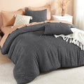 California King Tufted Comforter Set Dark Grey - Lightweight