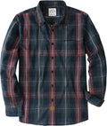 Mens Plaid Button Down Shirt Long Sleeve Cotton - Vintage Soft Fit