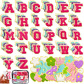 200PCS Self-Adhesive Chenille Letter & Shape Patches - Gold Edged Set