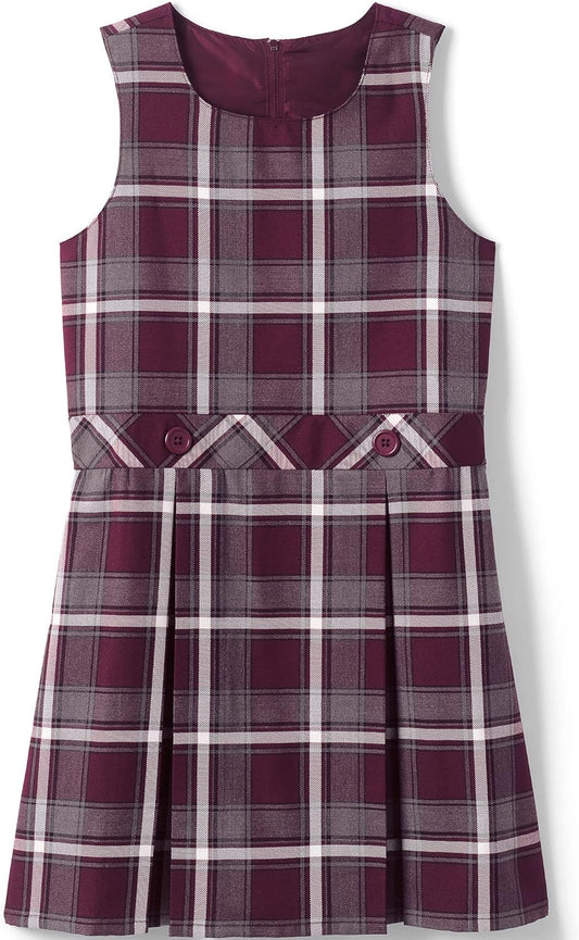 Lands' End Girls Uniform Plaid Jumper for All-Day Comfort