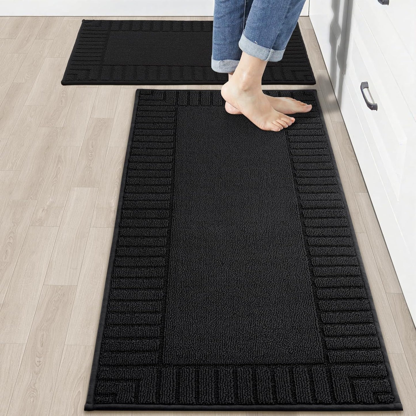 Non Slip Kitchen Floor Mats Set - Absorbent and Durable