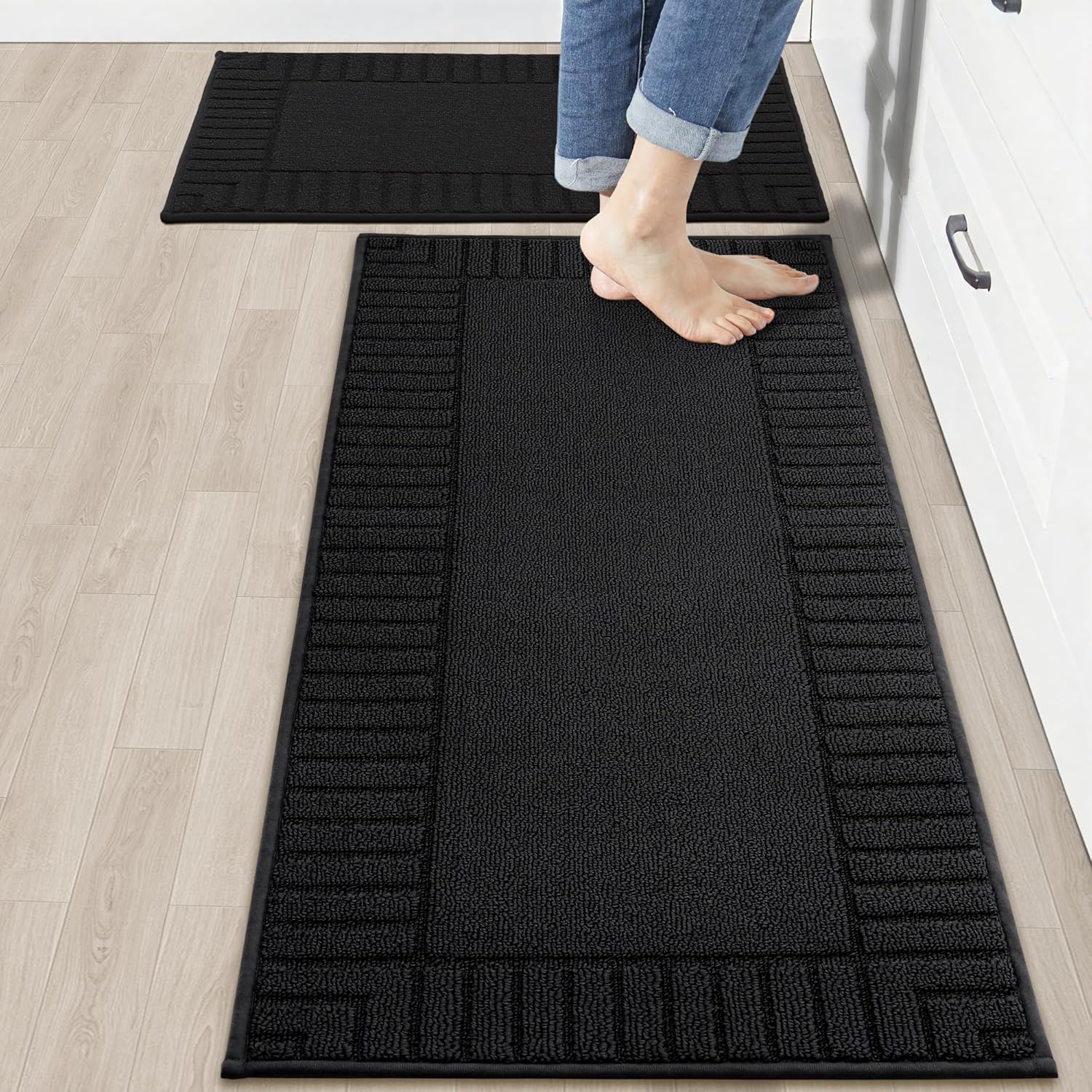Non Slip Kitchen Floor Mats Set - Absorbent and Durable