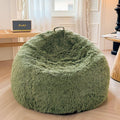 Faux Fur Bean Bag Cover 38x38x40 in Sage Green - Cozy Storage