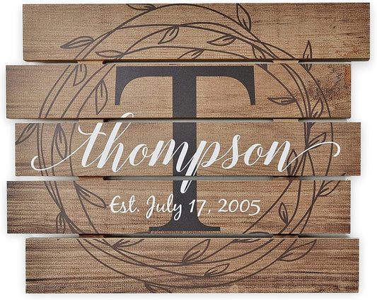 Personalized Printed Wood Family Name Sign for Rustic Decor