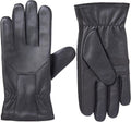 isotoner mens Water Repellent Leather Glove - Comfortable Dress Glove
