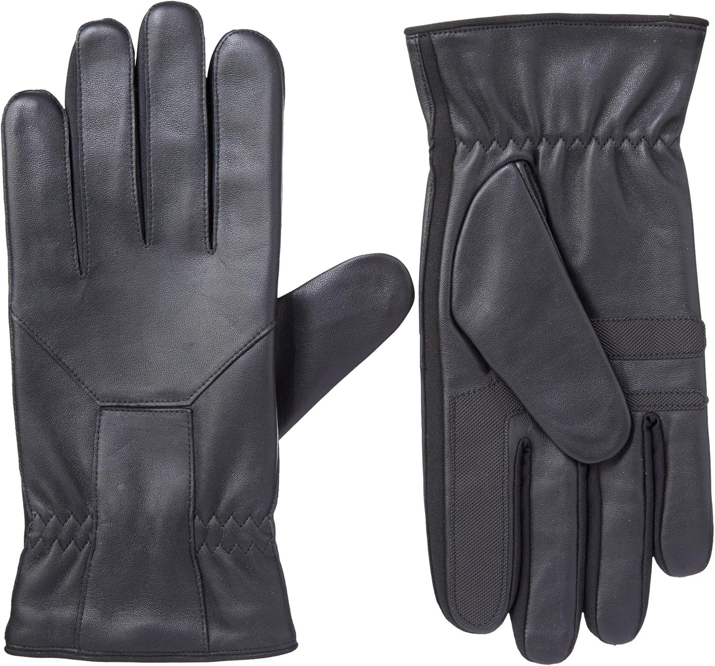 Isotoner Men's Water Repellent Leather Glove - Stay Dry in Style!