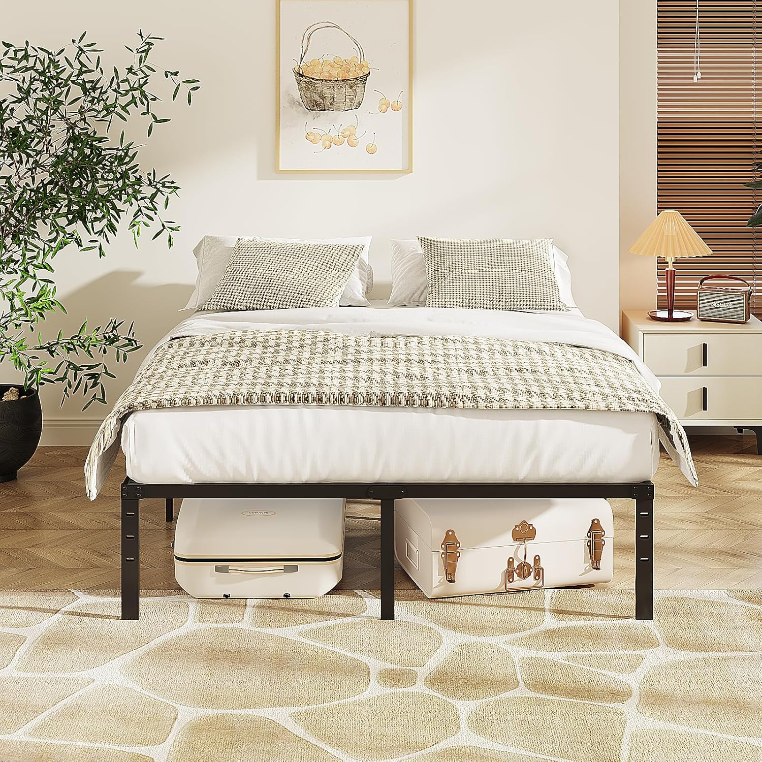 VINGLI 14 Inch King Bed Frame - Heavy Duty Metal Platform