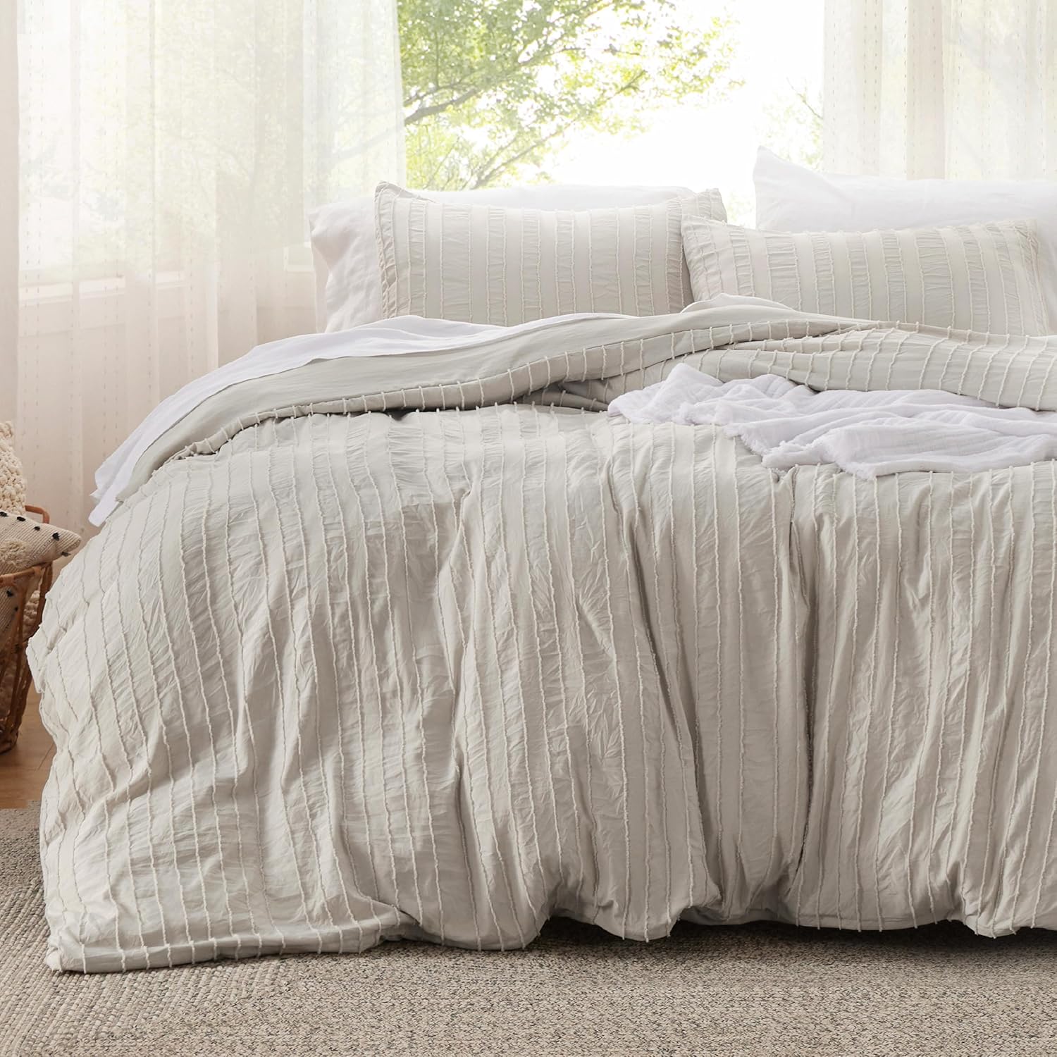 Boho Comforter Set King - Tufted Bed Set for All Seasons