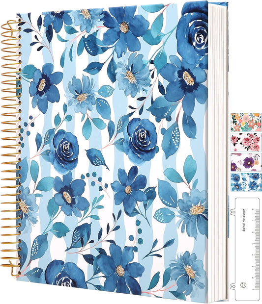 CAGIE Floral Spiral Notebook 8.5x11 - Elegant Organization