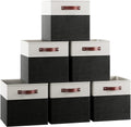 Ornavo Home 11 x 11 Storage Cube Bins 6 Pack - Foldable Linen