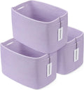 Cotton Rope Storage Basket Bins Woven Rectangle Organizer - 3 Pack