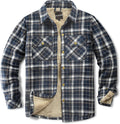 Men's Sherpa Lined Cotton Flannel Shirt Jacket Plaid (Style KFNF)
