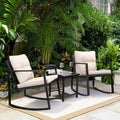 Greesum 3-Piece Rocking Wicker Bistro Set - Outdoor Relaxation Kit