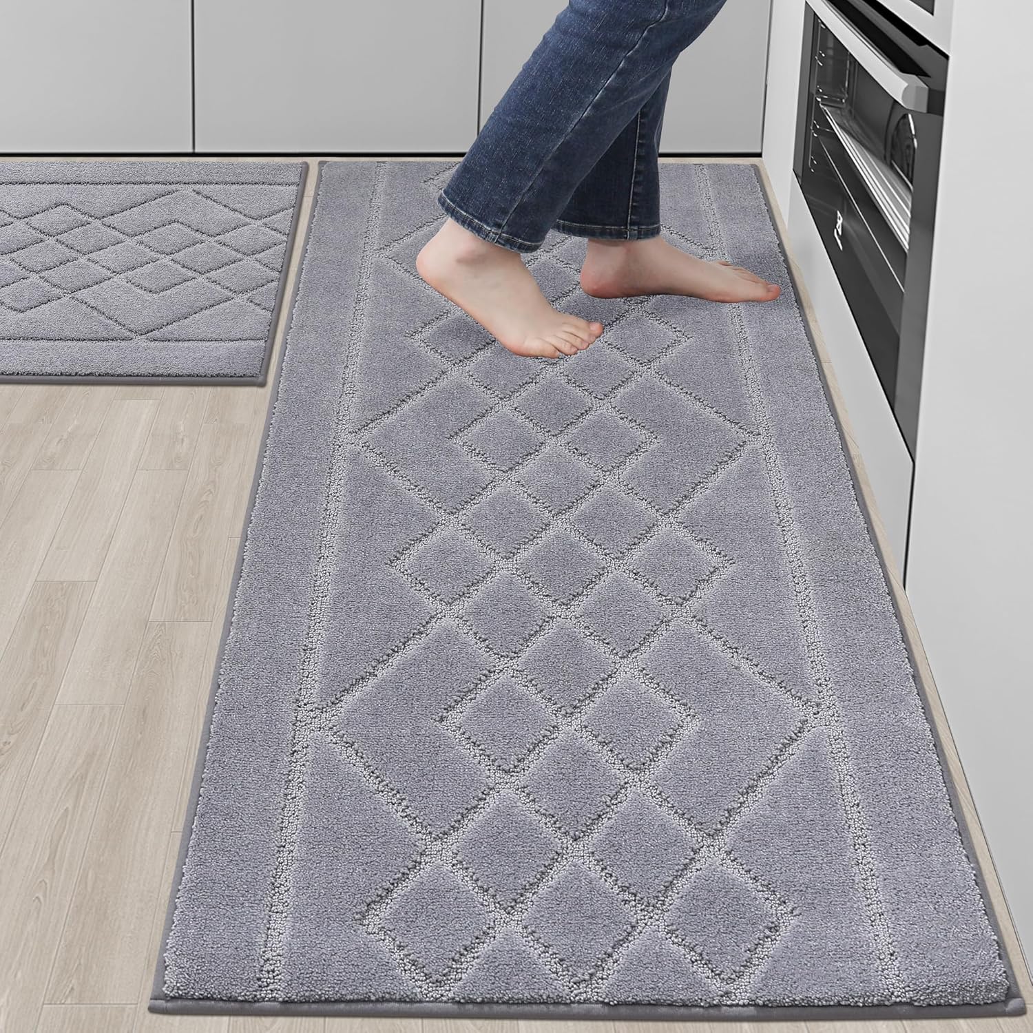 Soft Non-Slip Kitchen Rugs Sets of 2 for Floor Absorbent Use