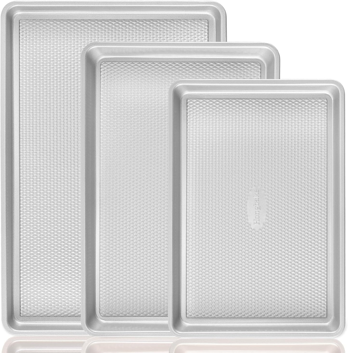 HONGBAKE Baking Sheet Pan Set for Perfectly Baked Cookies