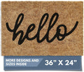 Hello Doormat for Outdoors - Large Welcome Mat, 36x24 in Brown