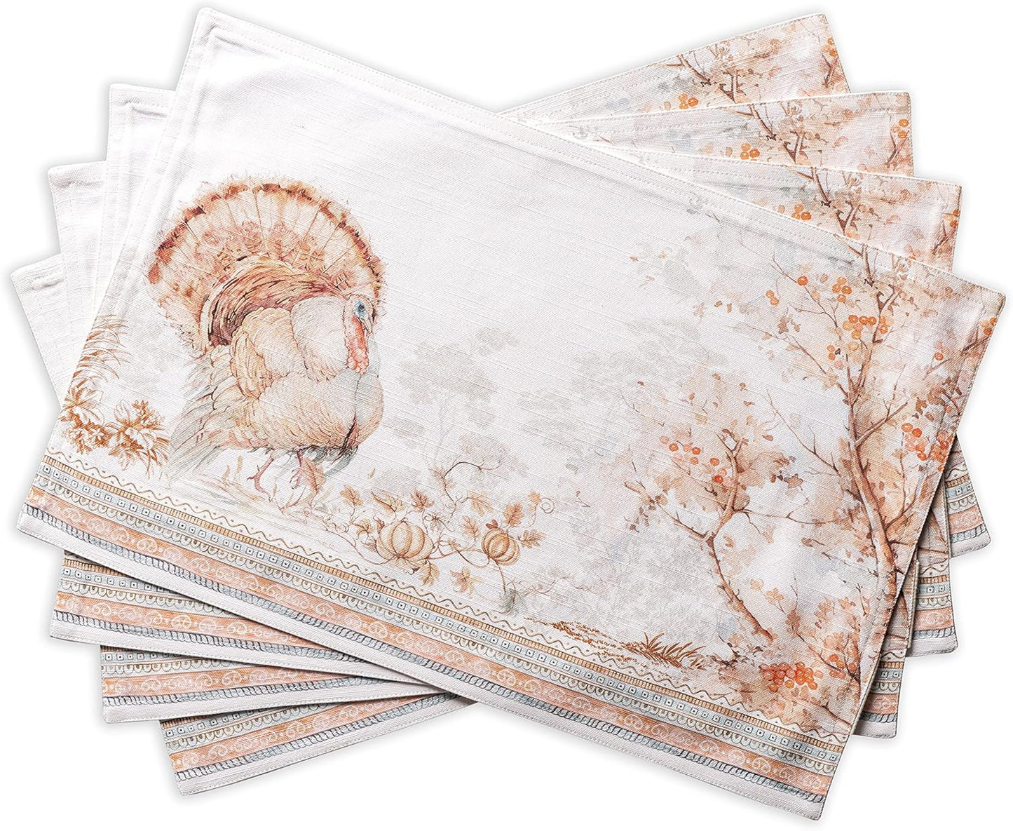 Maison d' Hermine Placemats Set of 4 Cotton Washable Table Mats