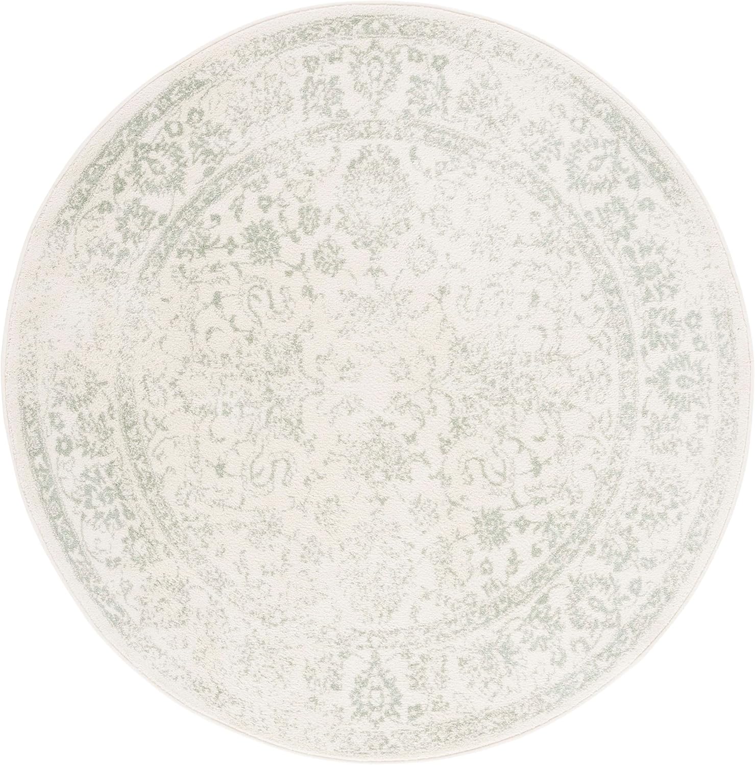 SAFAVIEH Adirondack Collection Area Rug - 6ft 7in Round, Ivory/Sage