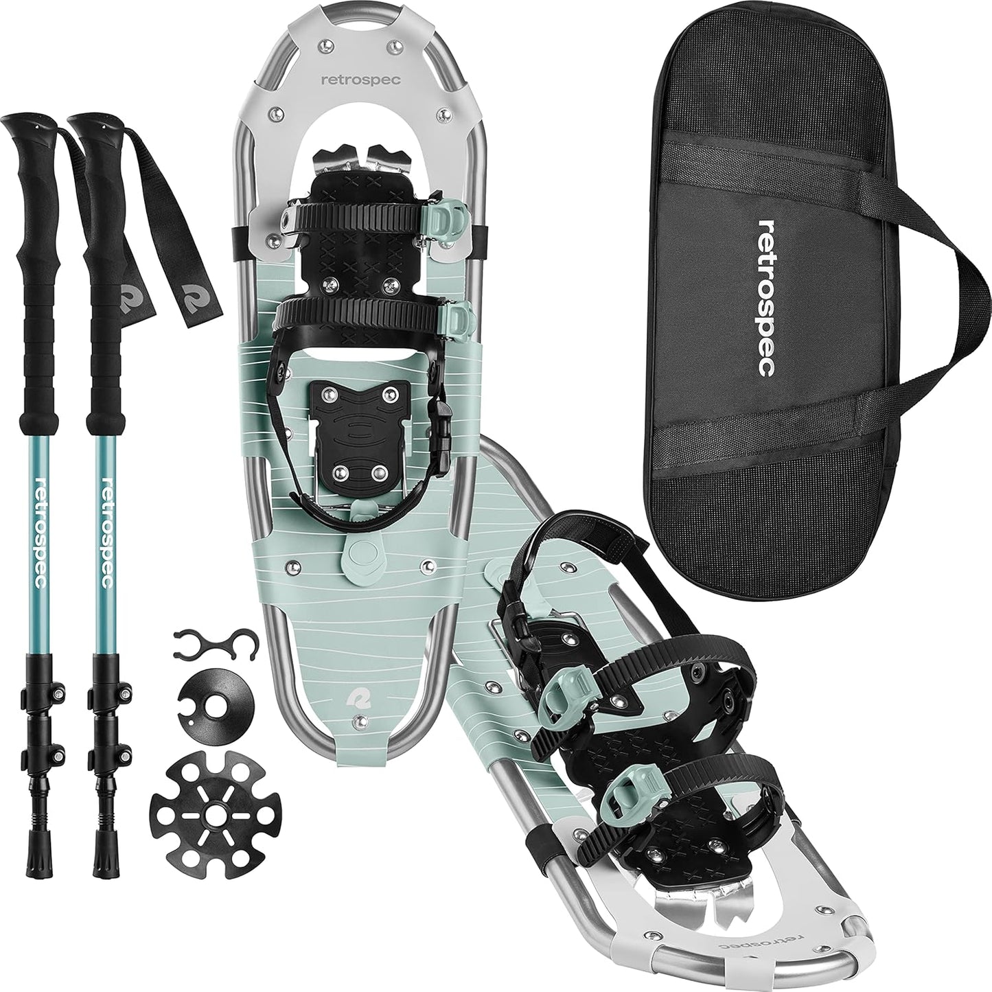 Retrospec Drifter Snowshoes & Trekking Poles Bundle for Winter