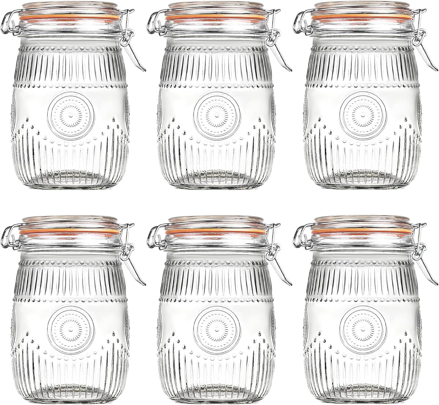 Amzcku Wide Mouth Vintage Mason Jars 32oz for Kitchen Storage