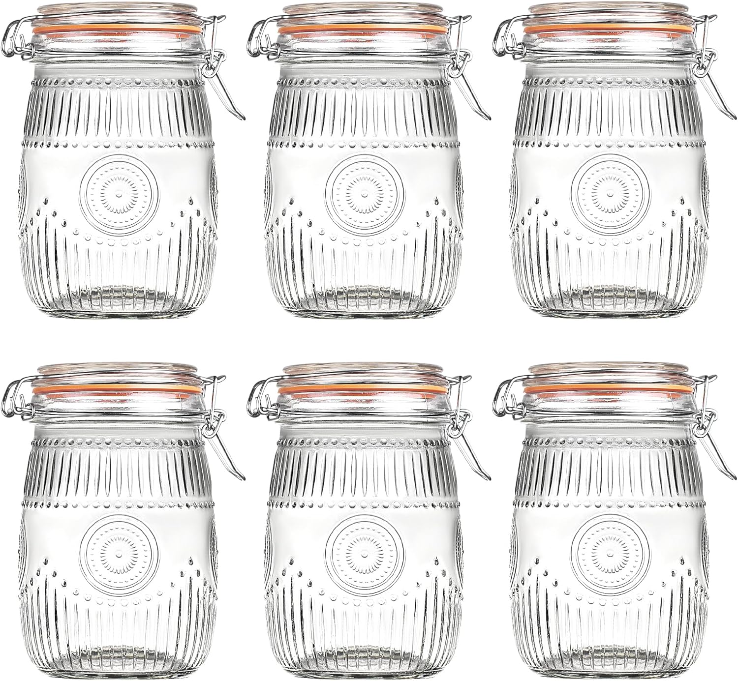 Amzcku Wide Mouth Vintage Mason Jars 32oz for Kitchen Storage
