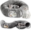 Bubble Cat Tunnel for Indoor Cats - Round Peekaboo Cave Toy and Donut