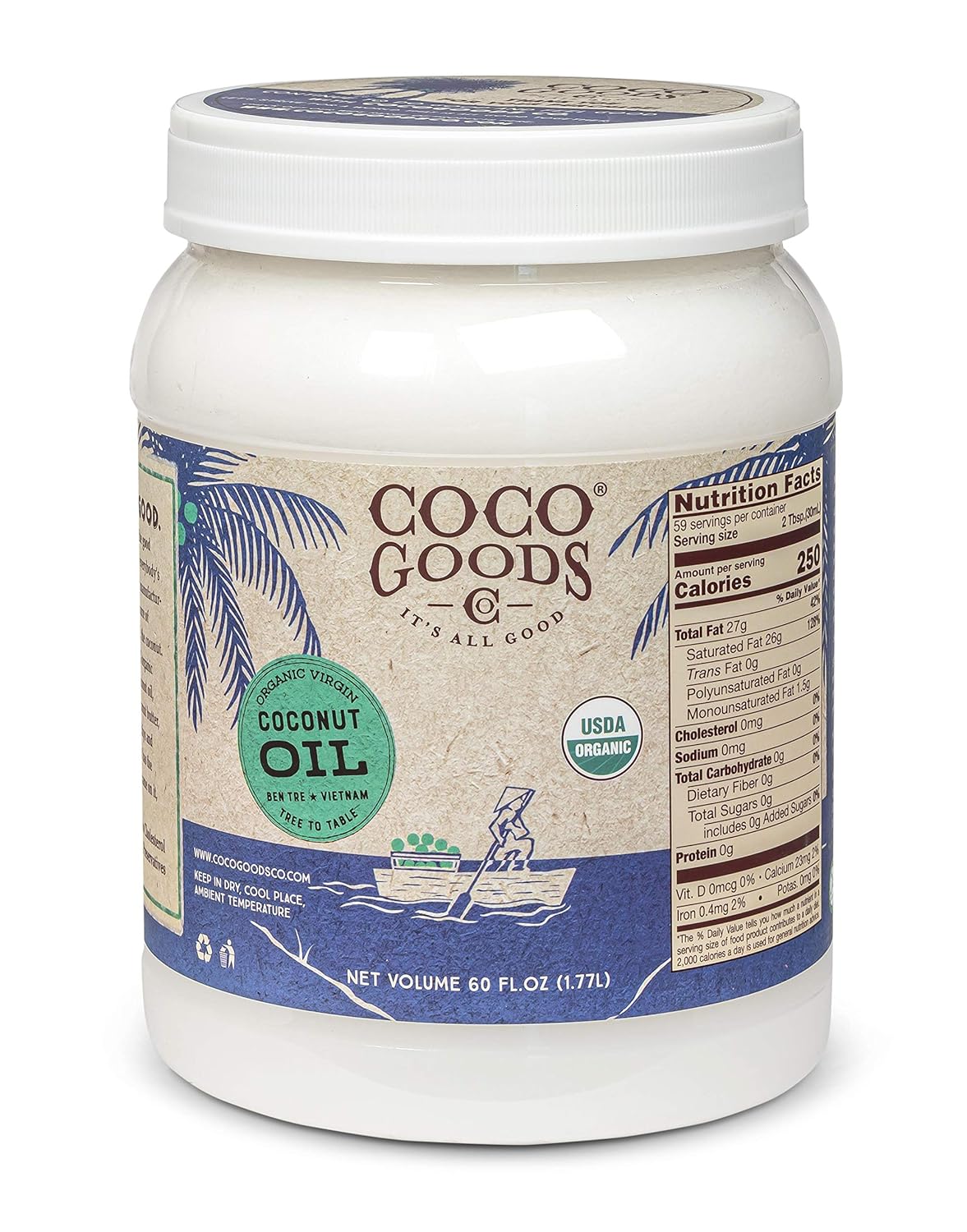 CocoGoodsCo Organic Virgin Coconut Oil for Skin and Hair Care