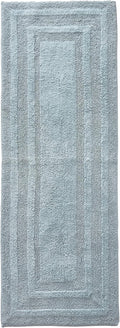 Bathroom Rug Runner Logan Chrome Grey - Soft Tufted Cotton