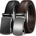 Mens Ratchet Dress Belt 2 Pack - Precise Fit and Easy Adjustments