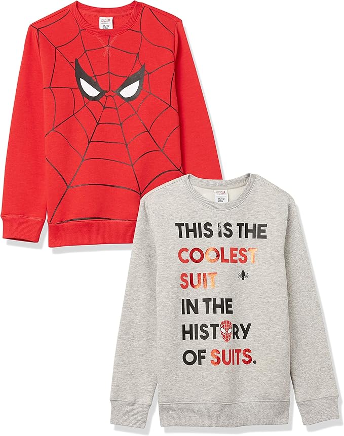 Disney Marvel Star Wars Boys Fleece Crew Sweatshirts Pack of 2