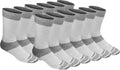 Dri-Tech Max Cushion Crew Socks for Men - 12 Pair Pack