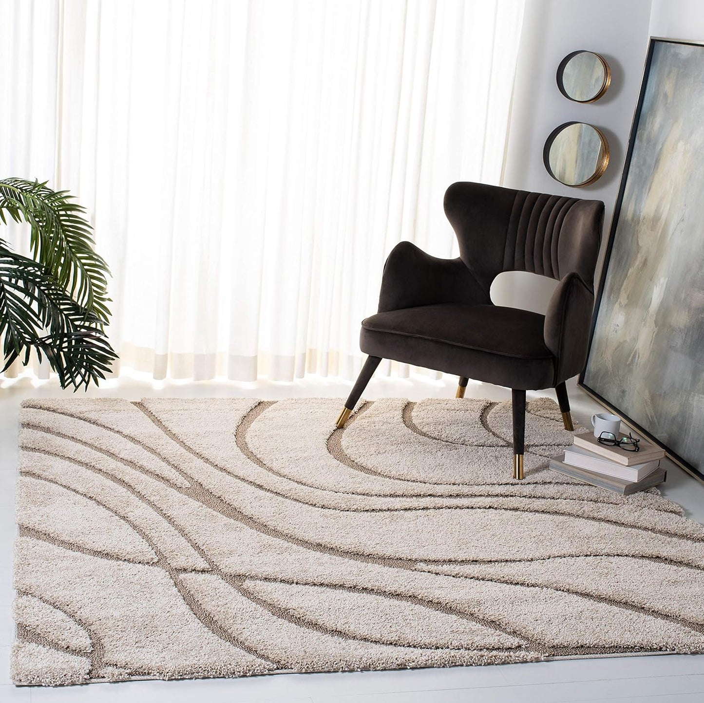 SAFAVIEH Florida Shag Collection Area Rug - Cozy 9ft Square Design