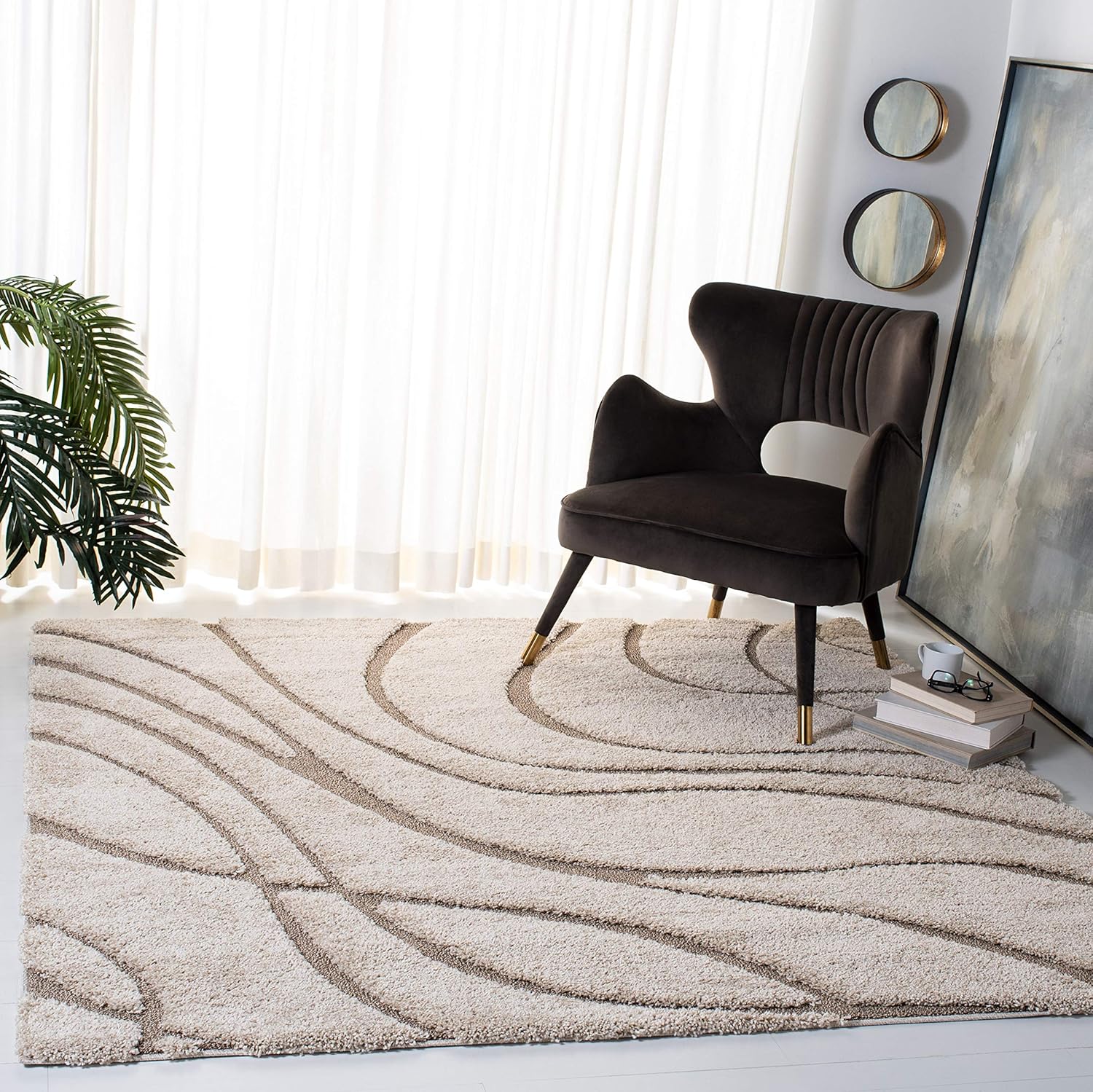 SAFAVIEH Florida Shag Collection Area Rug - Cozy 9ft Square Design