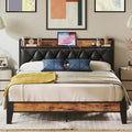 ANCTOR Queen Bed Frame with Storage Headboard - Sturdy, No Noise