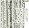 Sage Green Curtains 72 in 2 Panels - Light Filtering Boho Drapes