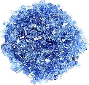 Hiland Reflective Fire Glass 10 lb Cobalt for Stunning Fire Pits