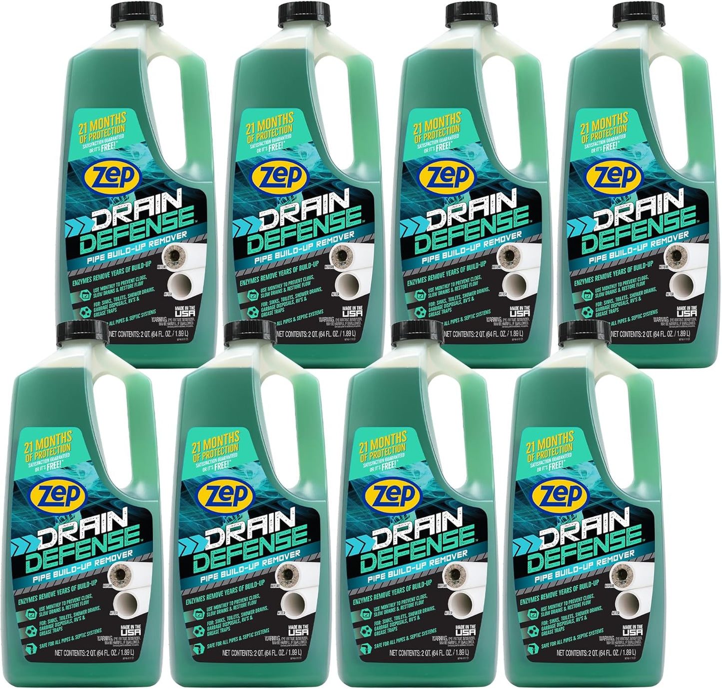 Zep Drain Defense Pipe Build-Up Remover for Clogs & Slow Drains
