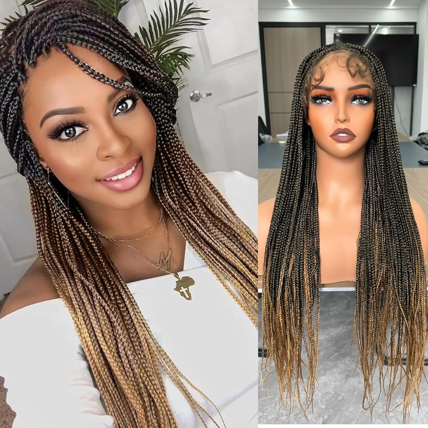 Knotless Box Braided Wigs for Black Women - 30 Inch Style