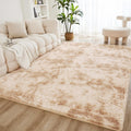 5x8 Shag Area Rug Tie-Dyed Beige - Soft Plush High Pile Rug