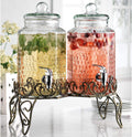 Classic Hammered Glass Beverage Dispenser Set of 2 - Elegant Party