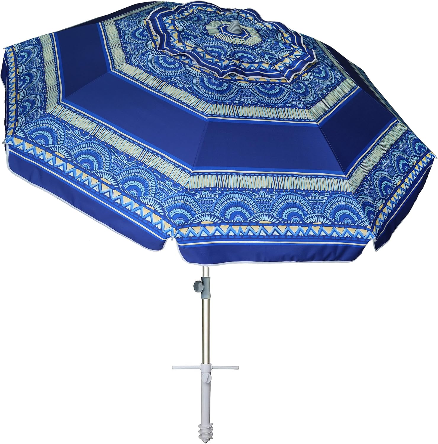 7ft Heavy Duty Beach Umbrella with Sand Anchor for Sun Protection