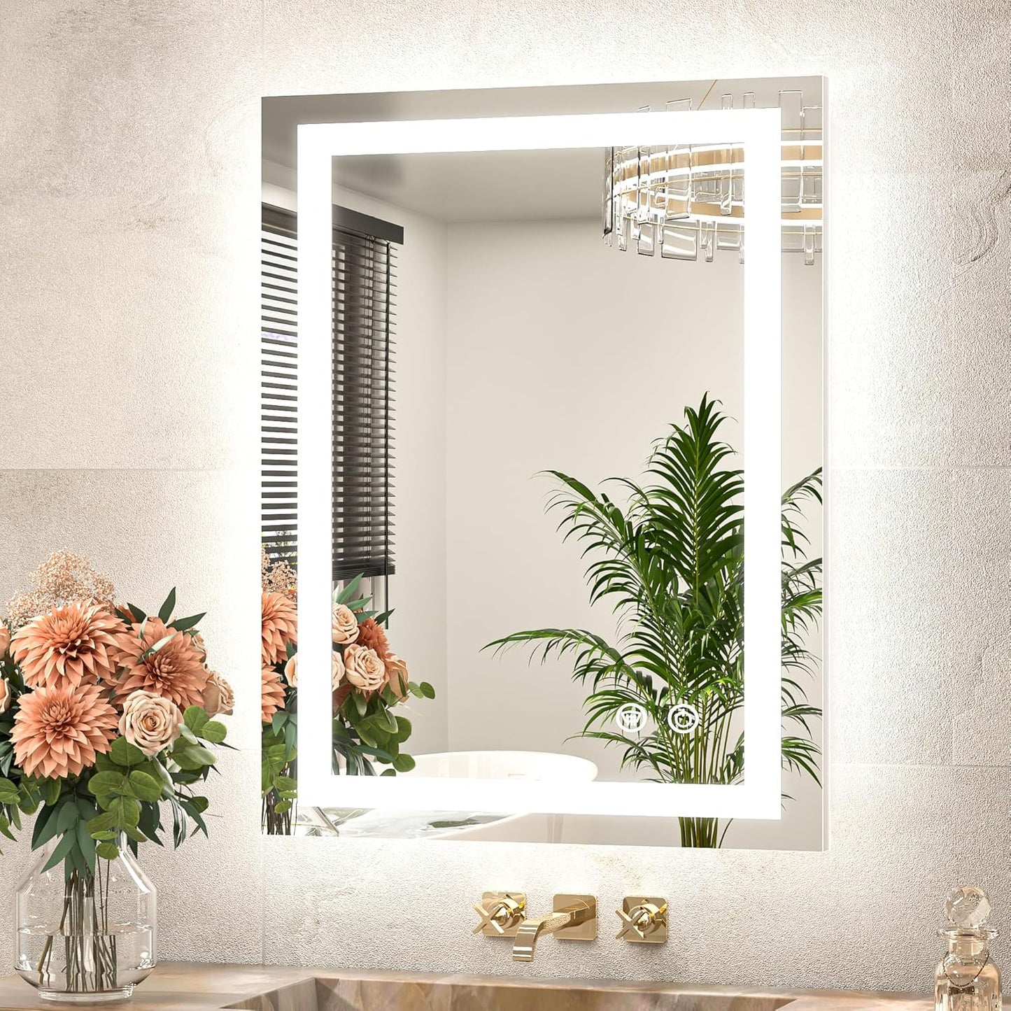 TETOTE LED Bathroom Mirror 20 x 28 Inch with Anti-Fog Features