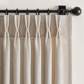 Natural Linen Pinch Pleated Curtains 96 in 2 Panels - Memory Shape
