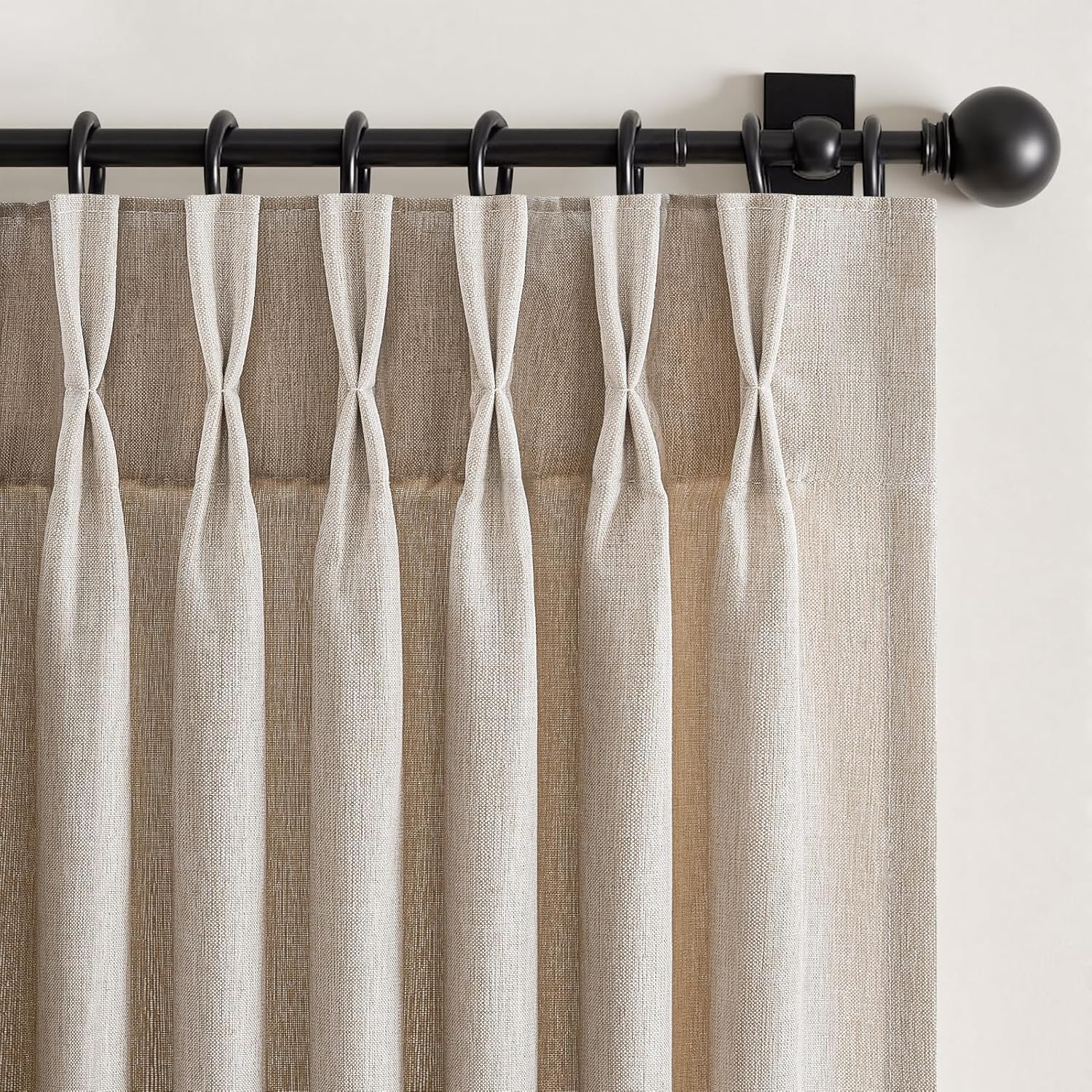 Natural Linen Pinch Pleated Curtains for Elegant Living Spaces