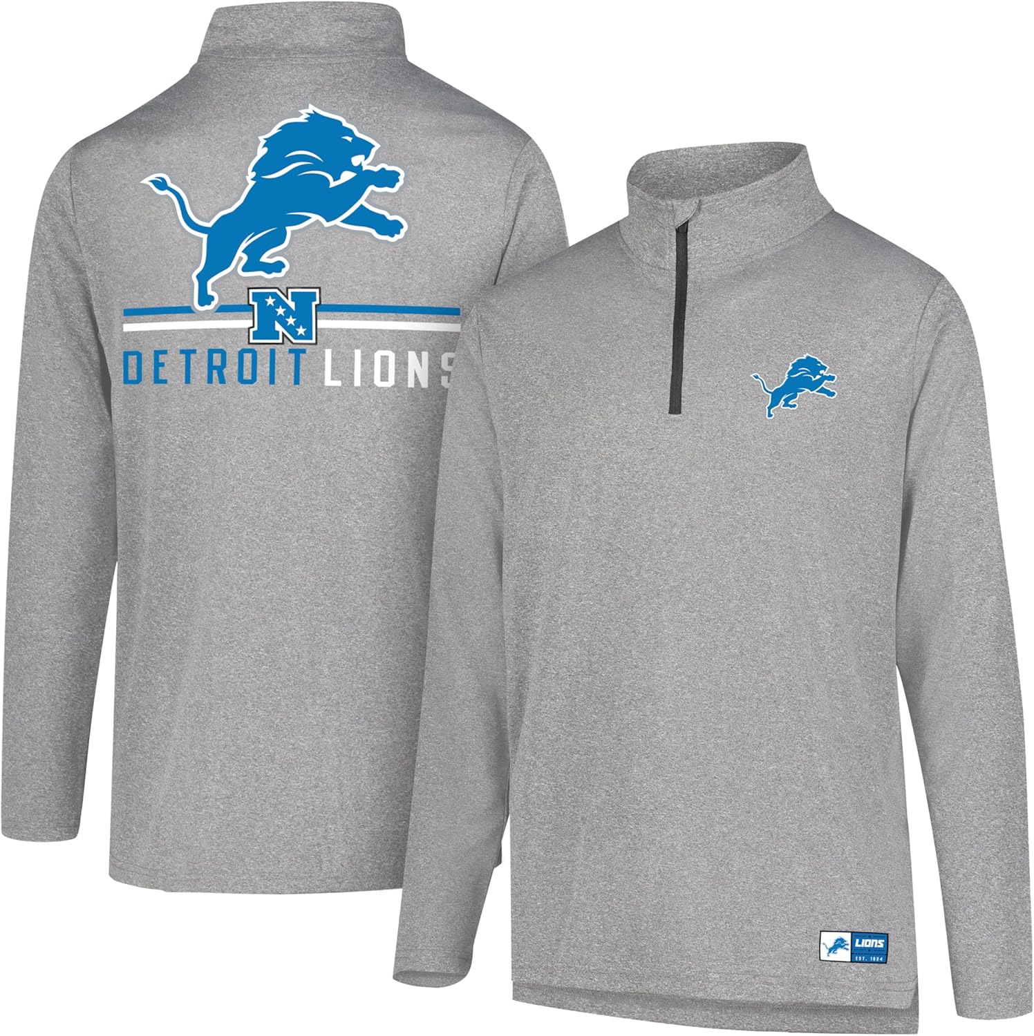 Ultra Game Men's NFL Official Super Soft Quarter Zip T-Shirt