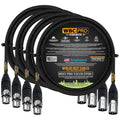 Star-Quad XLR Cable 4-Pack 6 ft - Ultra-Silent, Ultra-Flexible