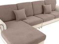 Couch Cushion Covers for Sectional Sofa L Shape - Washable Khaki