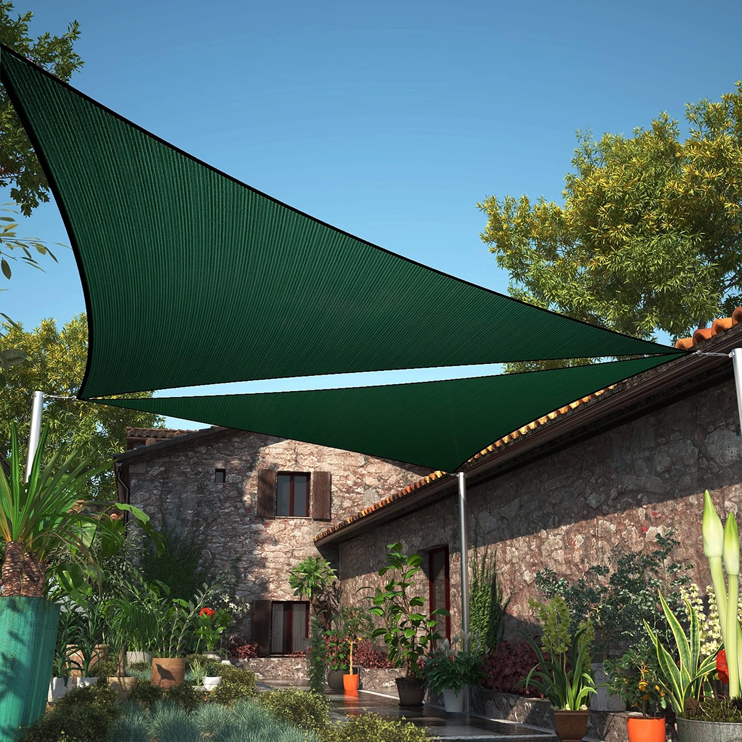 Triangle Shade Sail Canopy Fabric for Outdoor Spaces by ShadeMart