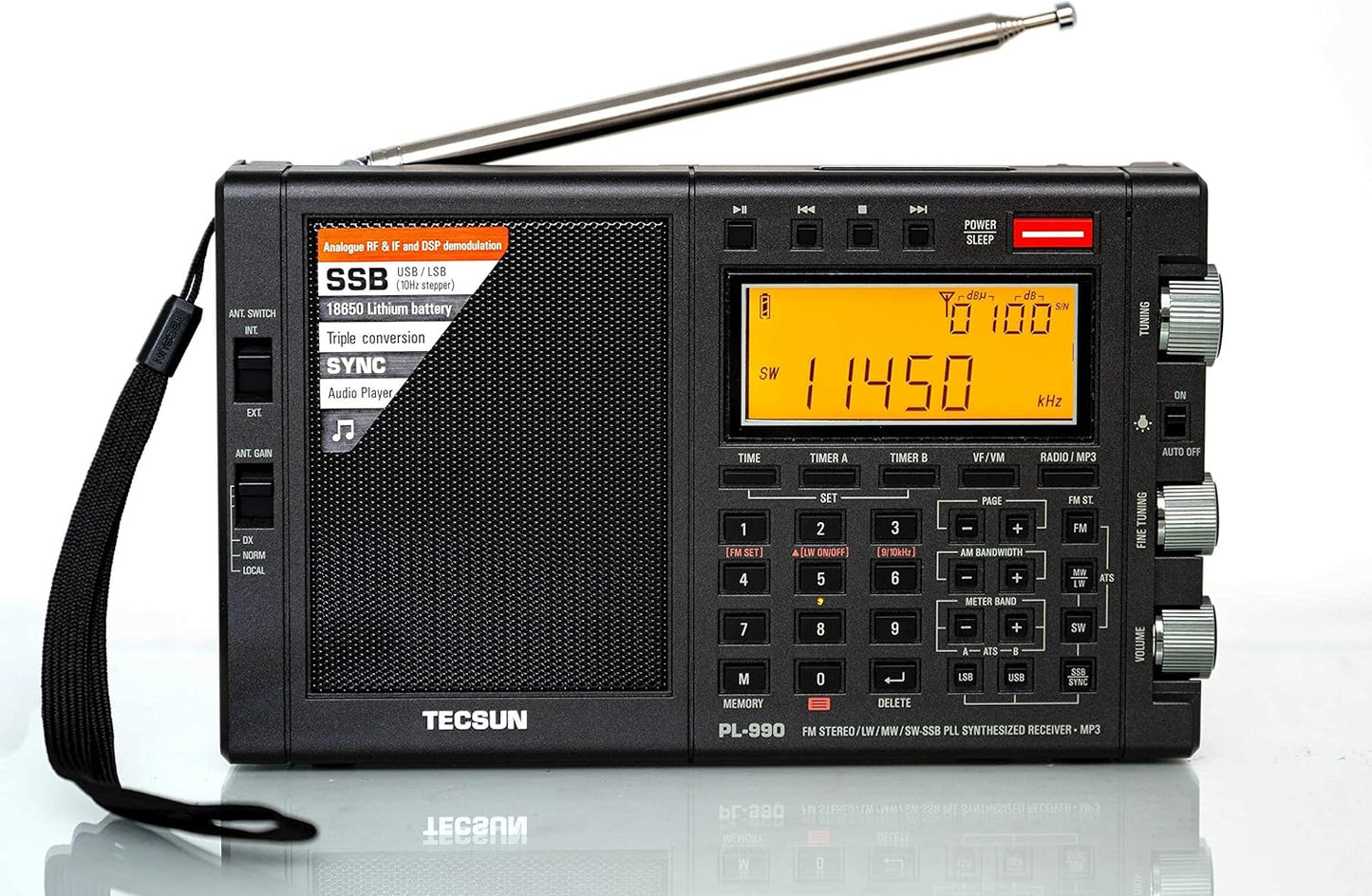 Tecsun PL990 Digital Worldband Radio with MP3 Player Features